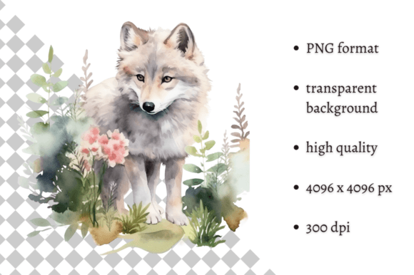 Download Cute Watercolor Wolf Illustration - Illustration Collection