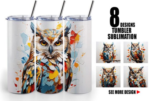 Download Tumbler 3D Owl Painting - Painting Collection
