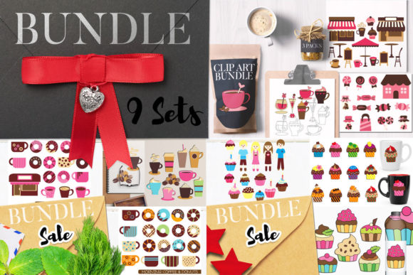 Download Coffee Cupcake Clipart Mega Bundle - Cupcake clipart Collection