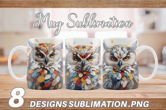 Download Mug Wrap 3D Owl Painting - Painting Collection