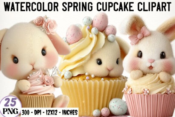 Download Watercolor Spring Cupcake Clipart - Cupcake clipart Collection