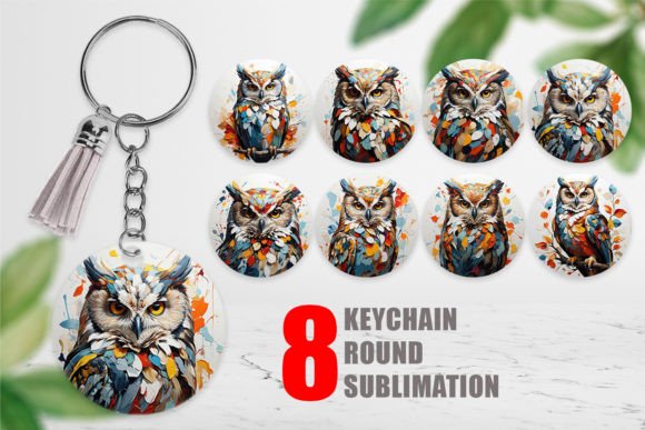 Download Keychain 3D Owl Painting - Painting Collection