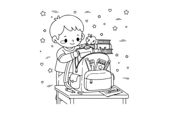 Download Cute Boy Eating Apple with Books Vector - Books Collection