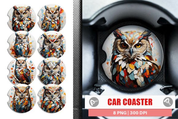 Download Car Coaster 3D Owl Painting - Painting Collection