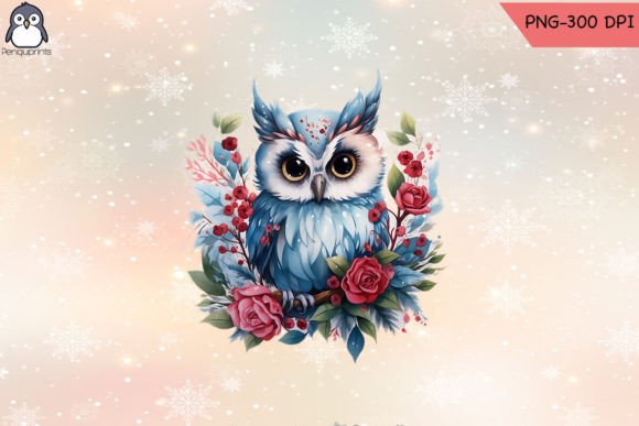 Download Cute Owl Christmas Watercolor Painting - Painting Collection