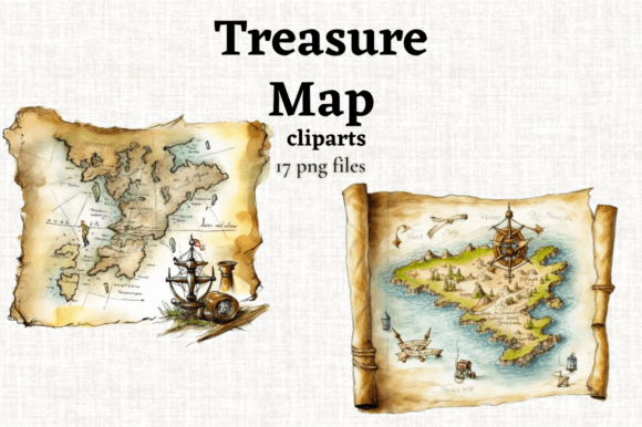 Download Old Treasure Map Illustrations PNG - Illustration Collection