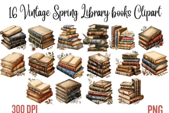 Download Vintage Spring Library Books Clipart - Books Collection