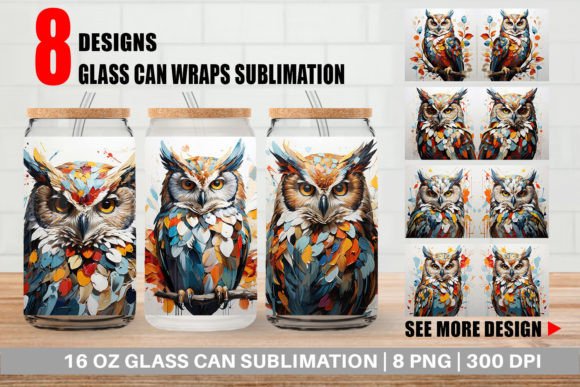 Download Glass Can 3D Owl Painting - Painting Collection