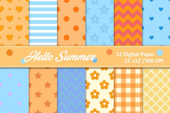 Download Summer Digital Paper Backgrounds - Summer digital paper Collection