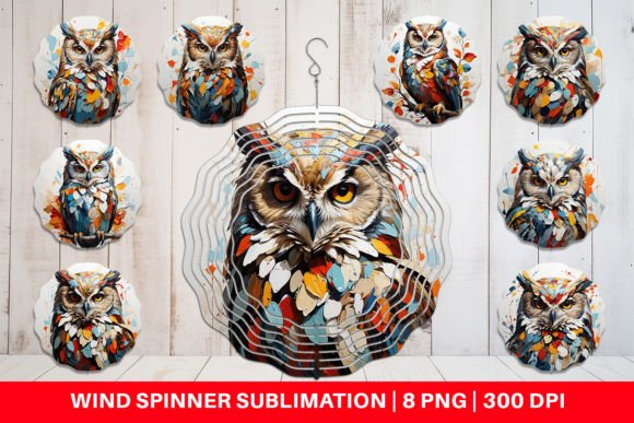 Download Wind Spinner 3D Owl Painting - Painting Collection