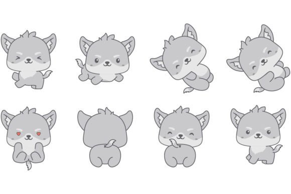 Download Kawaii Wolf Illustration Collection - Illustration Collection