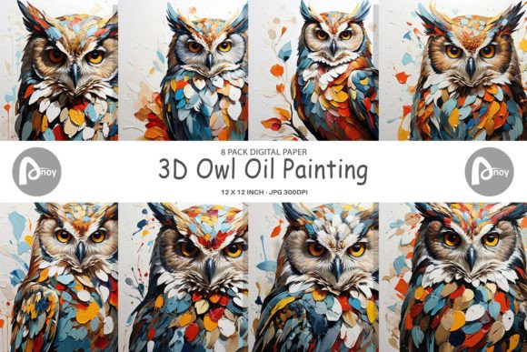 Download Digital Paper 3D Owl Painting - Painting Collection