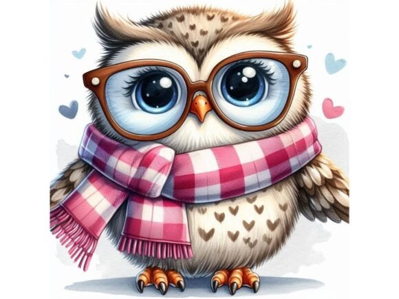 Download Watercolor Painting of a Cute Owl with O - Painting Collection