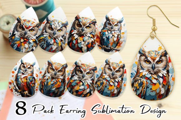 Download Earring 3D Owl Painting - Painting Collection